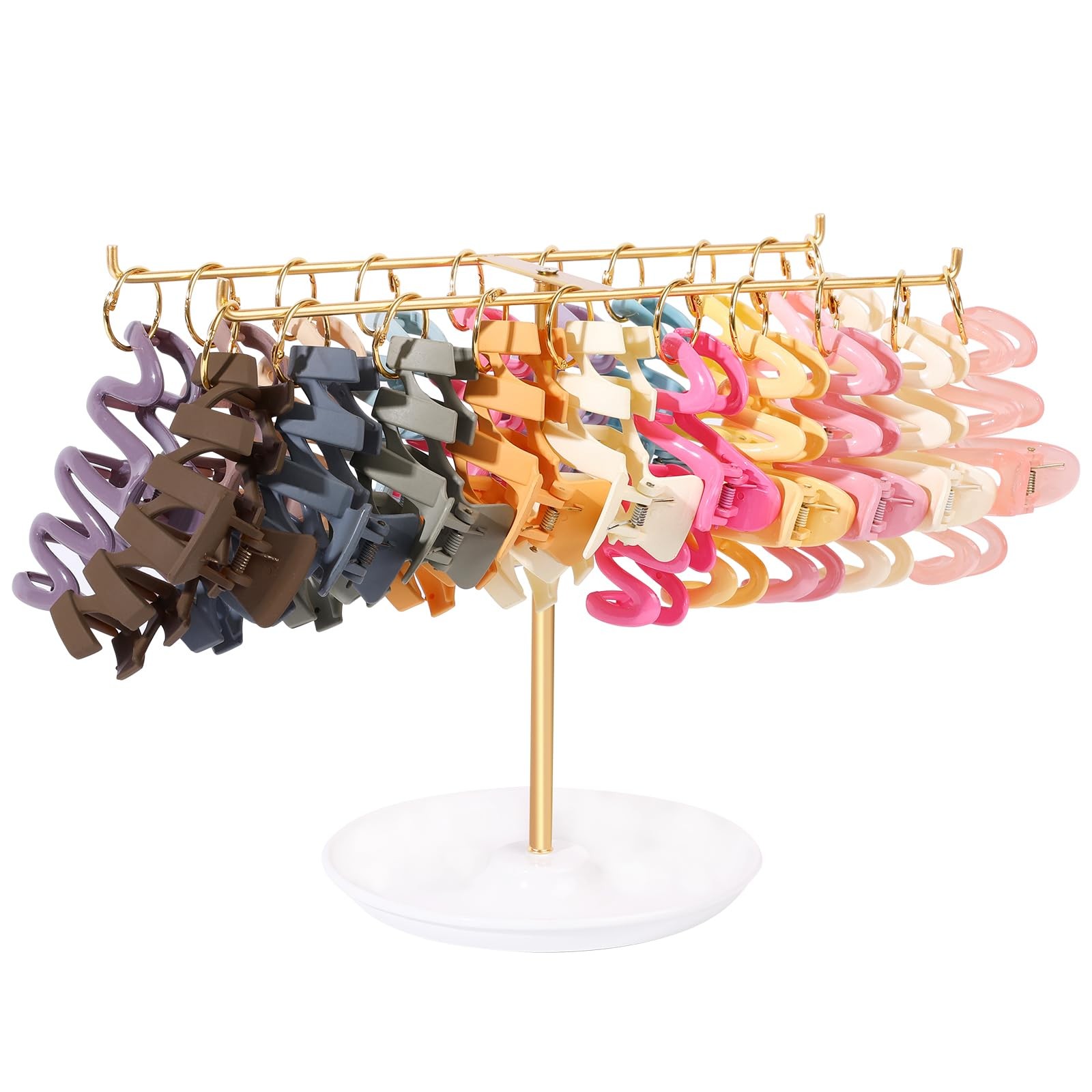 AOFLLU Metal Headband Holder Organizer, 2-Tier Storage with Gold