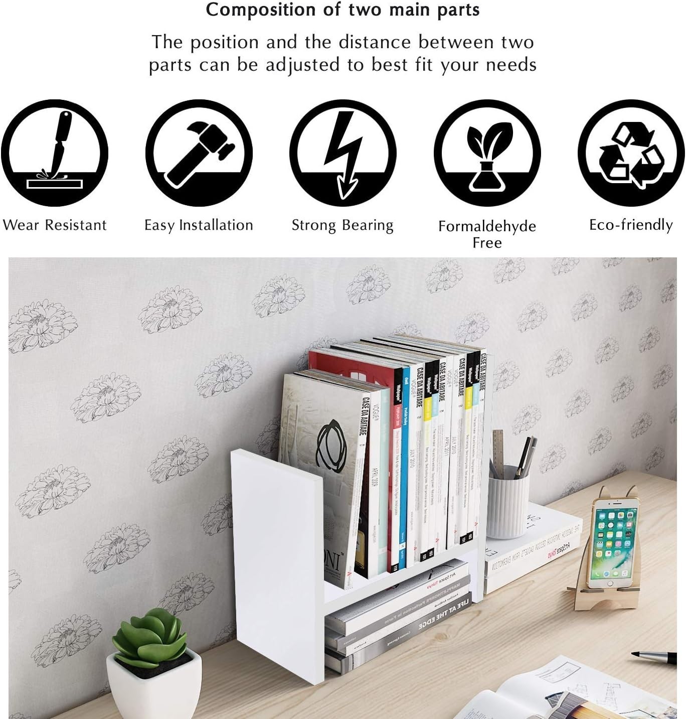 Stylish Art Deco Desktop Organizer – Lightweight & Adjustable Storage Solution