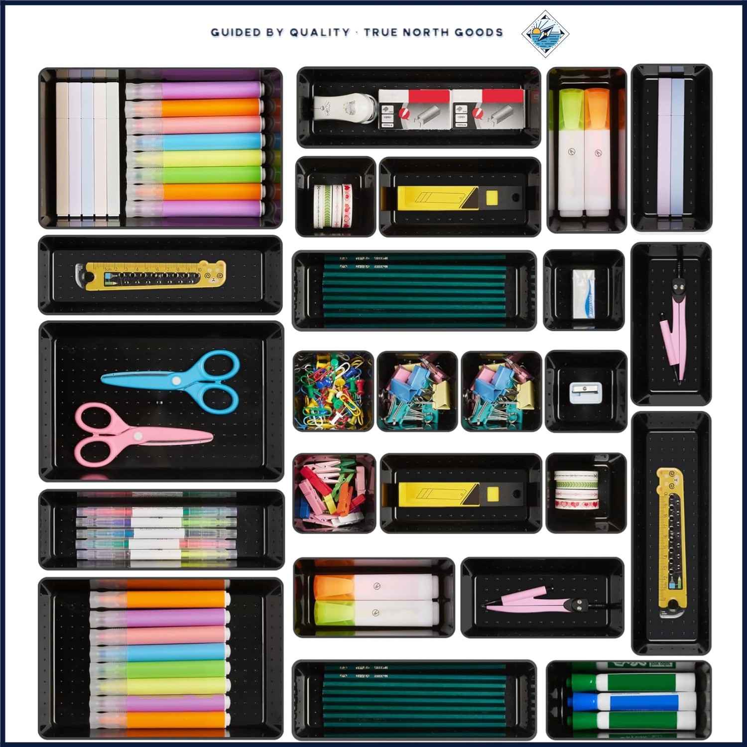 Compact Drawer Organizers for Makeup, Crafts, and Office Supplies, 25 Pack
