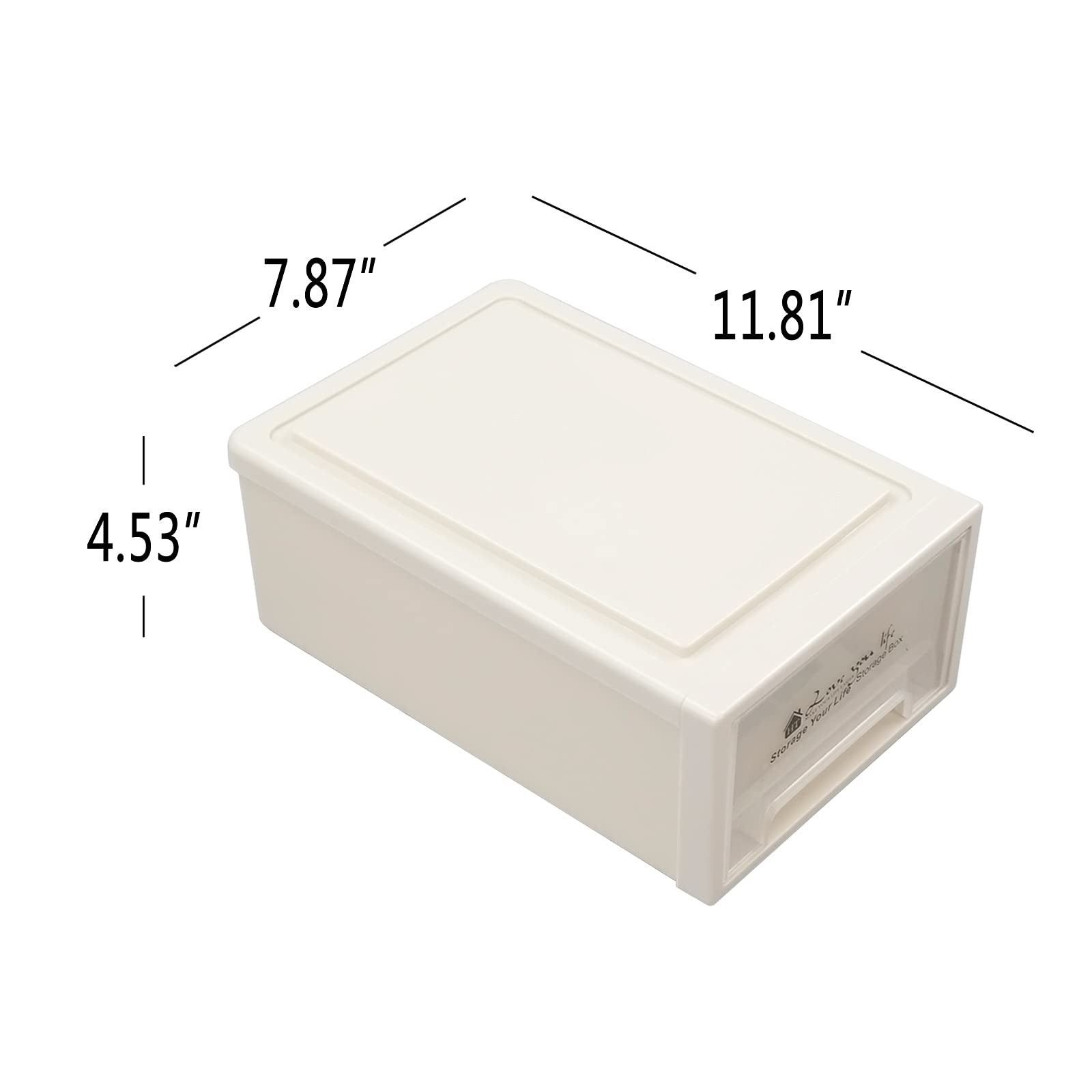 Compact Plastic Stacking Storage Drawer Unit Stackable Organizer Bins 3 PCS