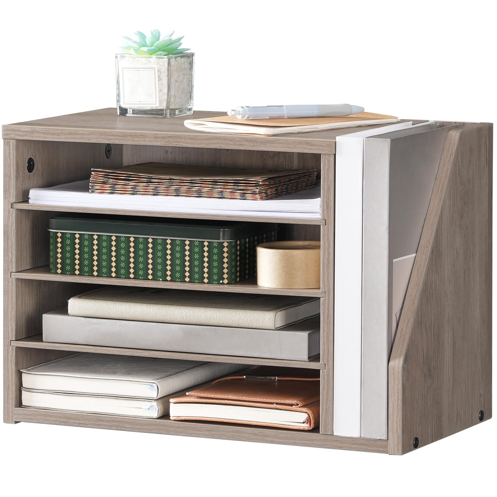 Mail Sorter, Literature Organizer with Adjustable Shelves, Paper Organizer fo…