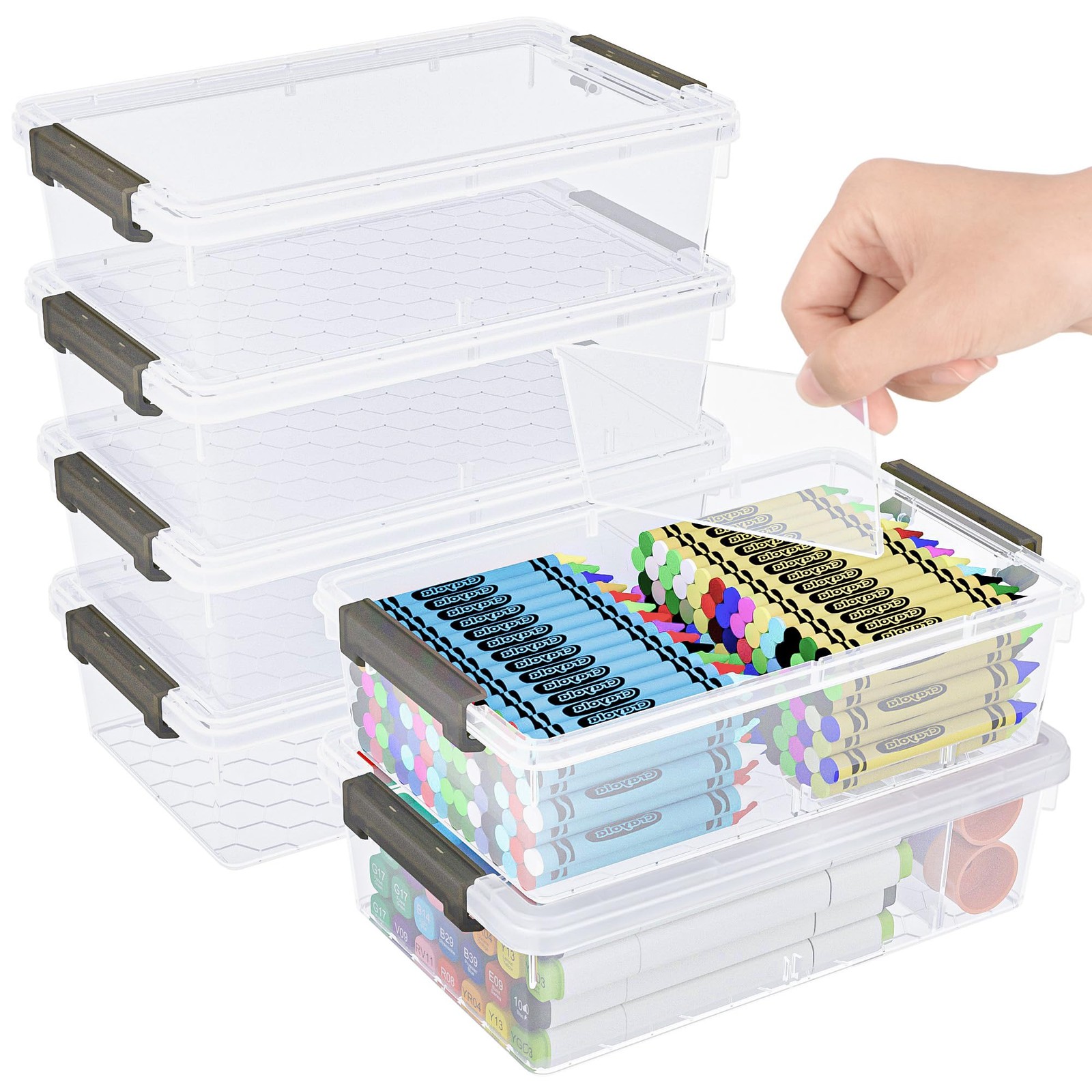 6 Pack Extra Large Pencil Box with Removable Divider, Thickened Pencil Case B…