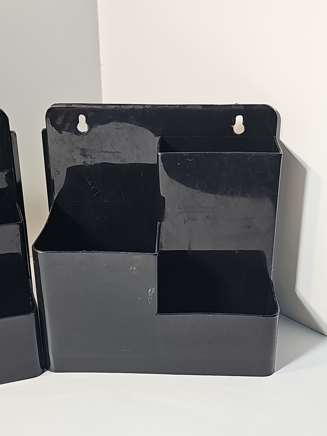 black acrylic multi-compartment organizer X 2