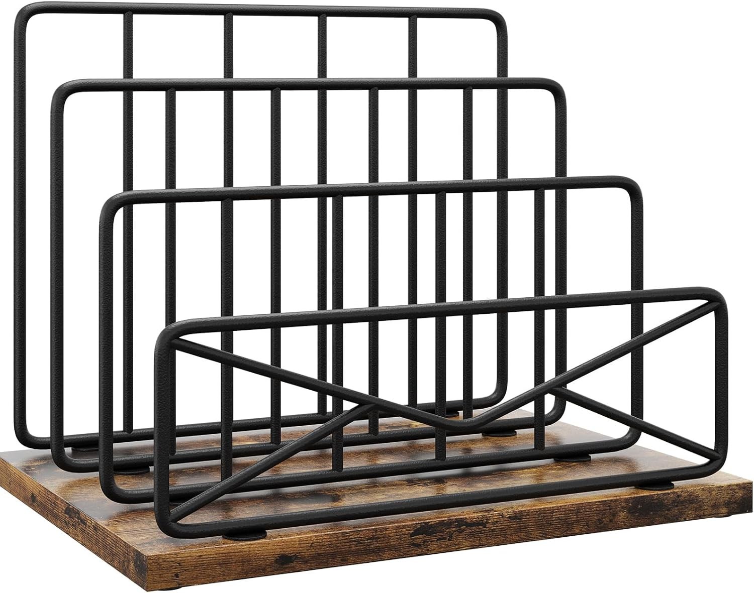 Desktop Mail Sorters Desk Mail Organizer-with 2/3 Slot Matte Black Metal Desktop