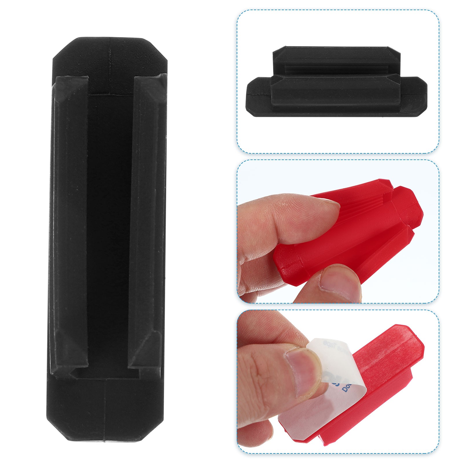 30 x Pen Holder for Desk Adhesive Pencil Holders Silicone Holder Black