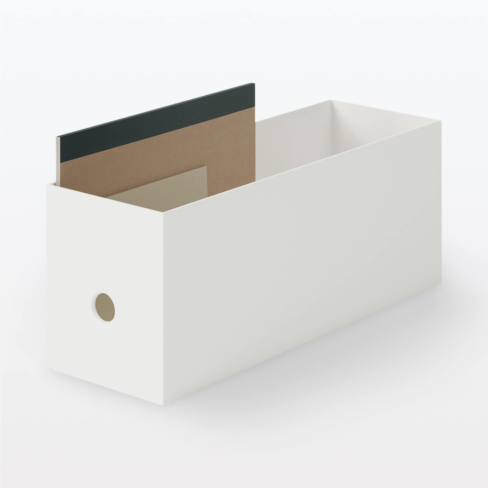 無印良品 83904388 Recycled Polypropylene File Box, Standard Type, 1/2, White Gray…