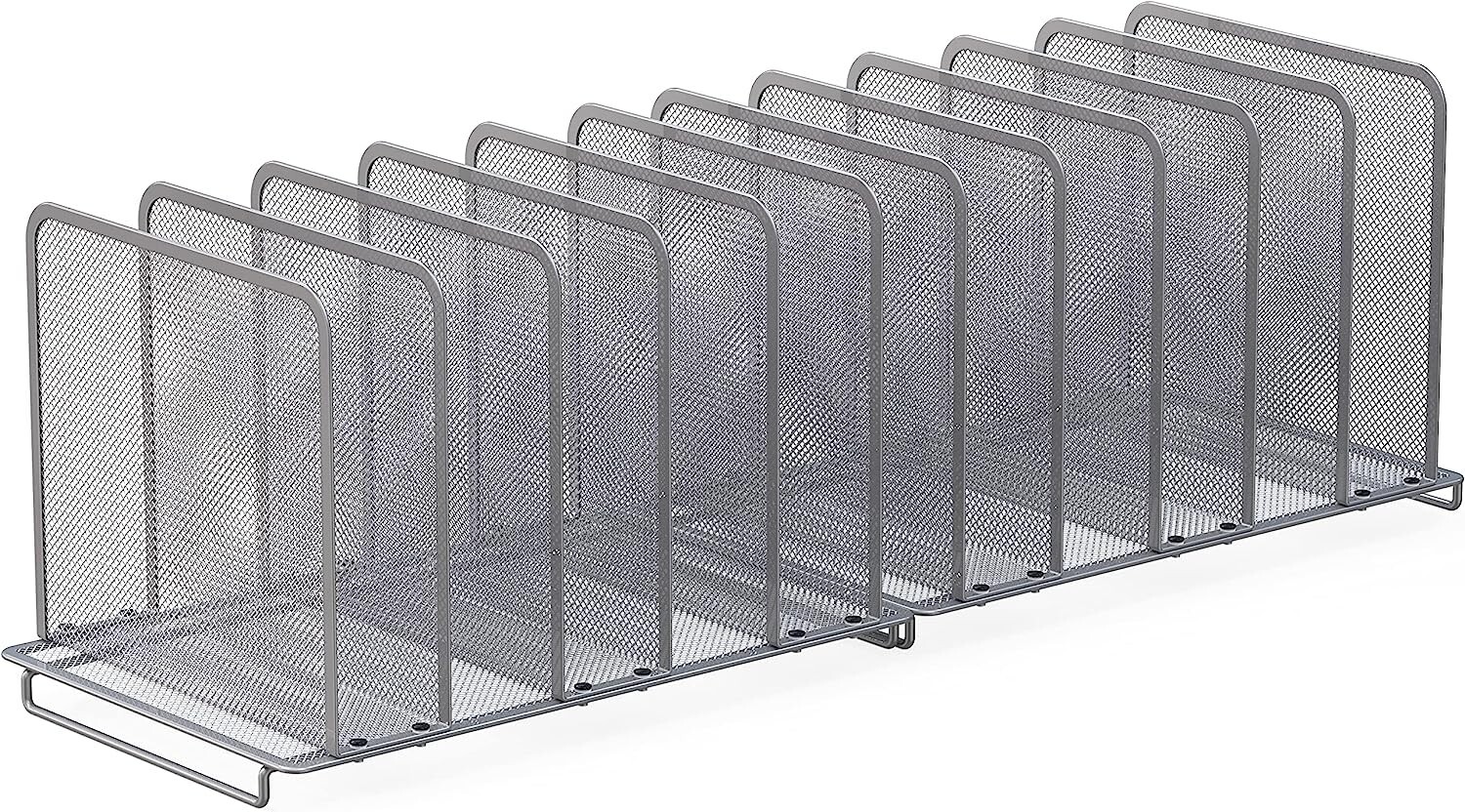 Sturdy Expandable 2 Pack Silver File Sorter Organizer – Steel Mesh – Desktop