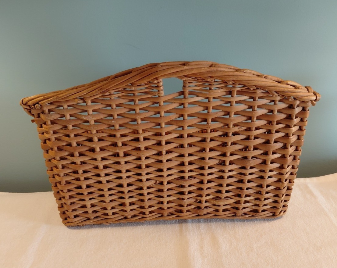 VTG Wicker Rattan Desk or Wall Organizer Letter Holder Separator