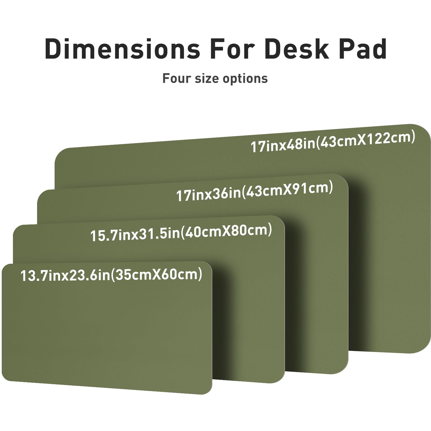 Aothia Desk Protector Mat, Mouse Pad, Non-Slip 23.6″ x 13.7″, Olive Green