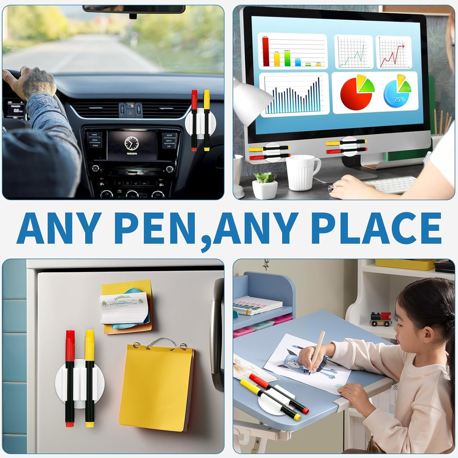 Upgraded Silicone Pencil Holder with Card Slots – 2 Pack (White)