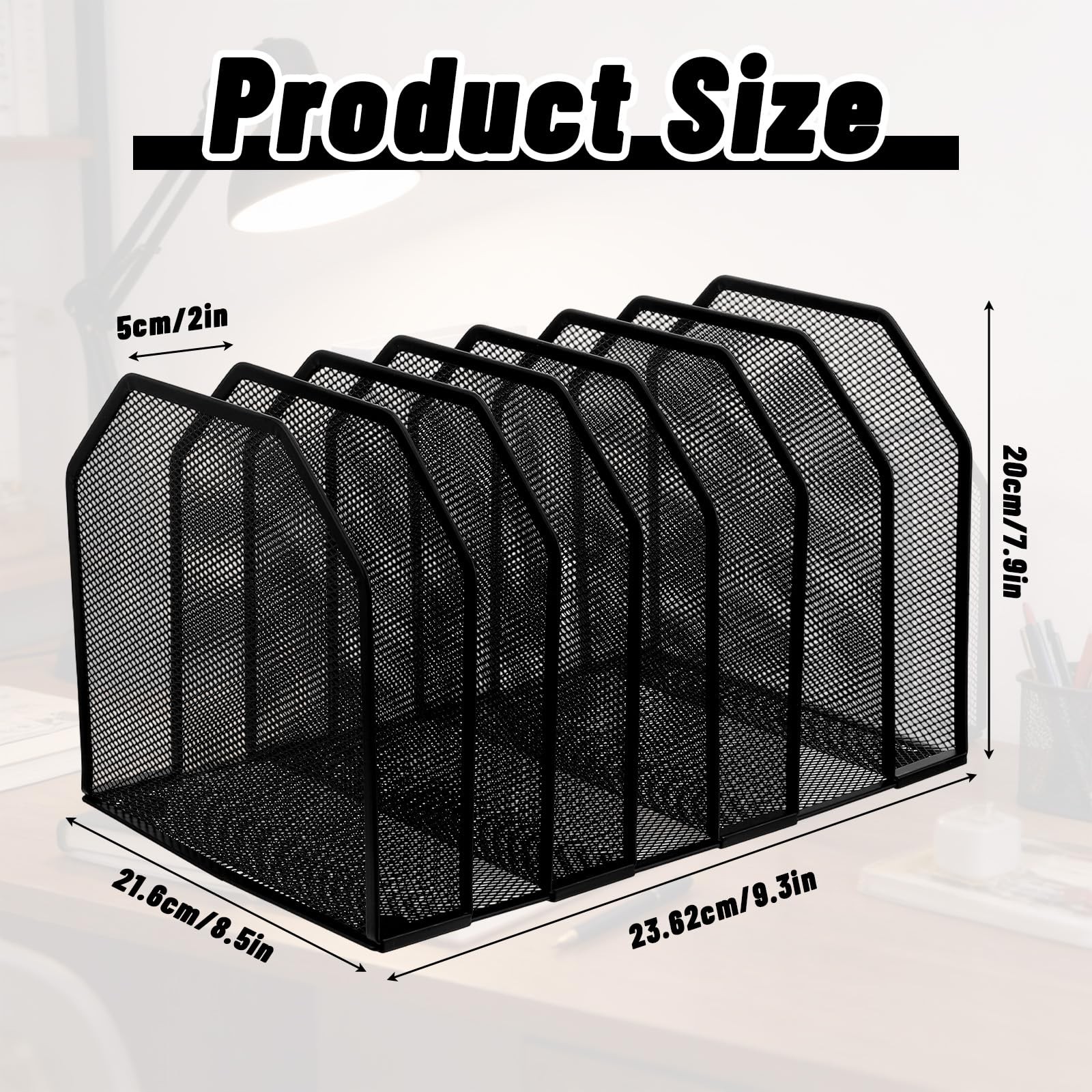 Metal 7-Section File Folder Organizer & Upright File Sorter Holder | Heavy-Du…