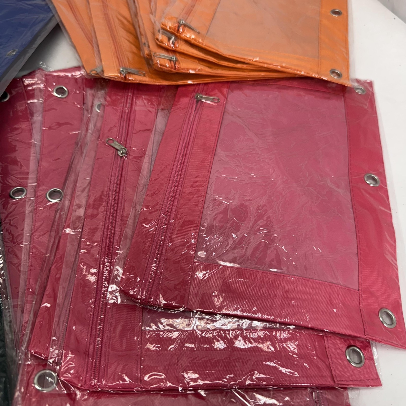 72 Pack Ring Binder Pencil Pouch Zipper Bags Mixed Colors School Office Supply