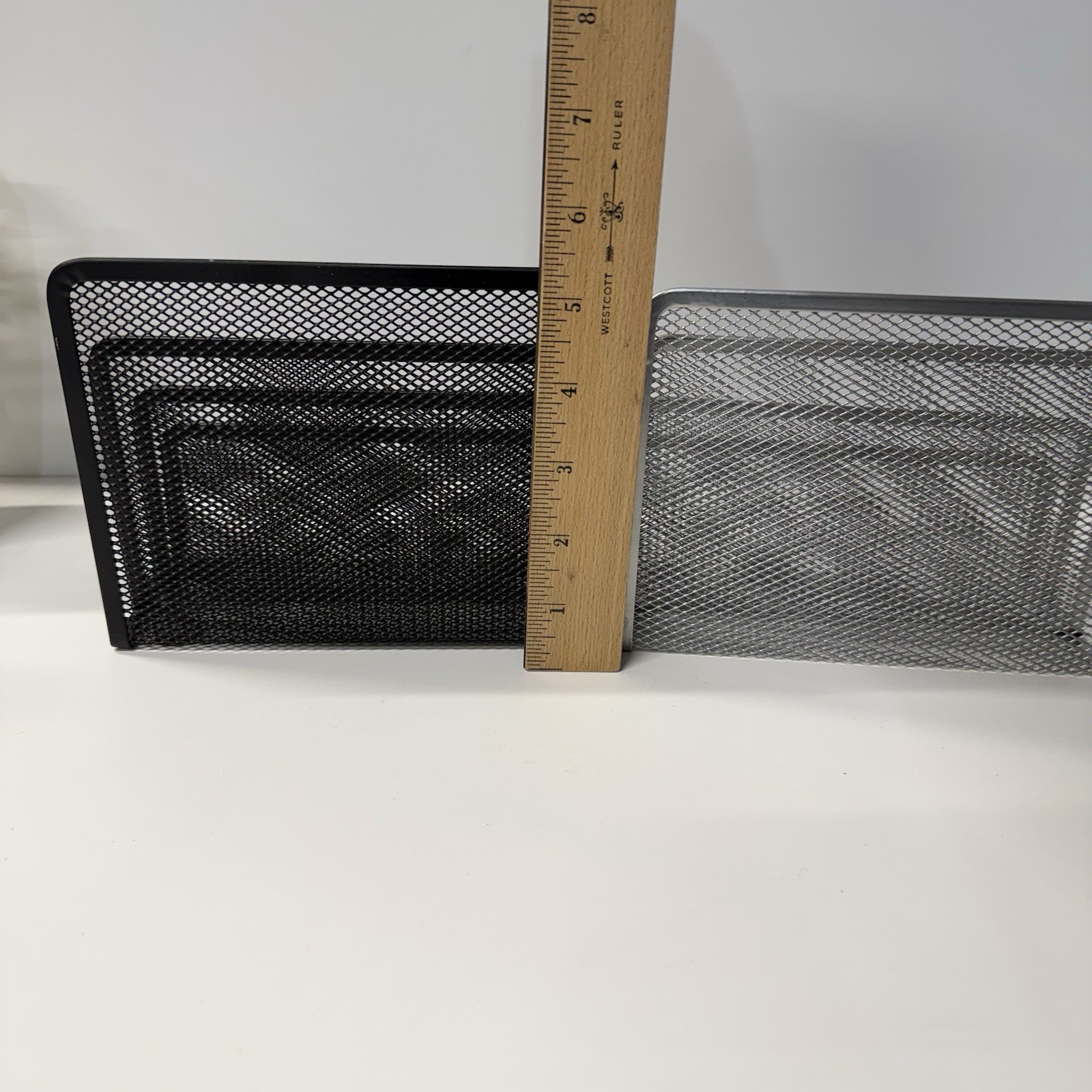 Sturdy Wire Mesh Desk Mail Organizer, 3 Slots, Black & Grey