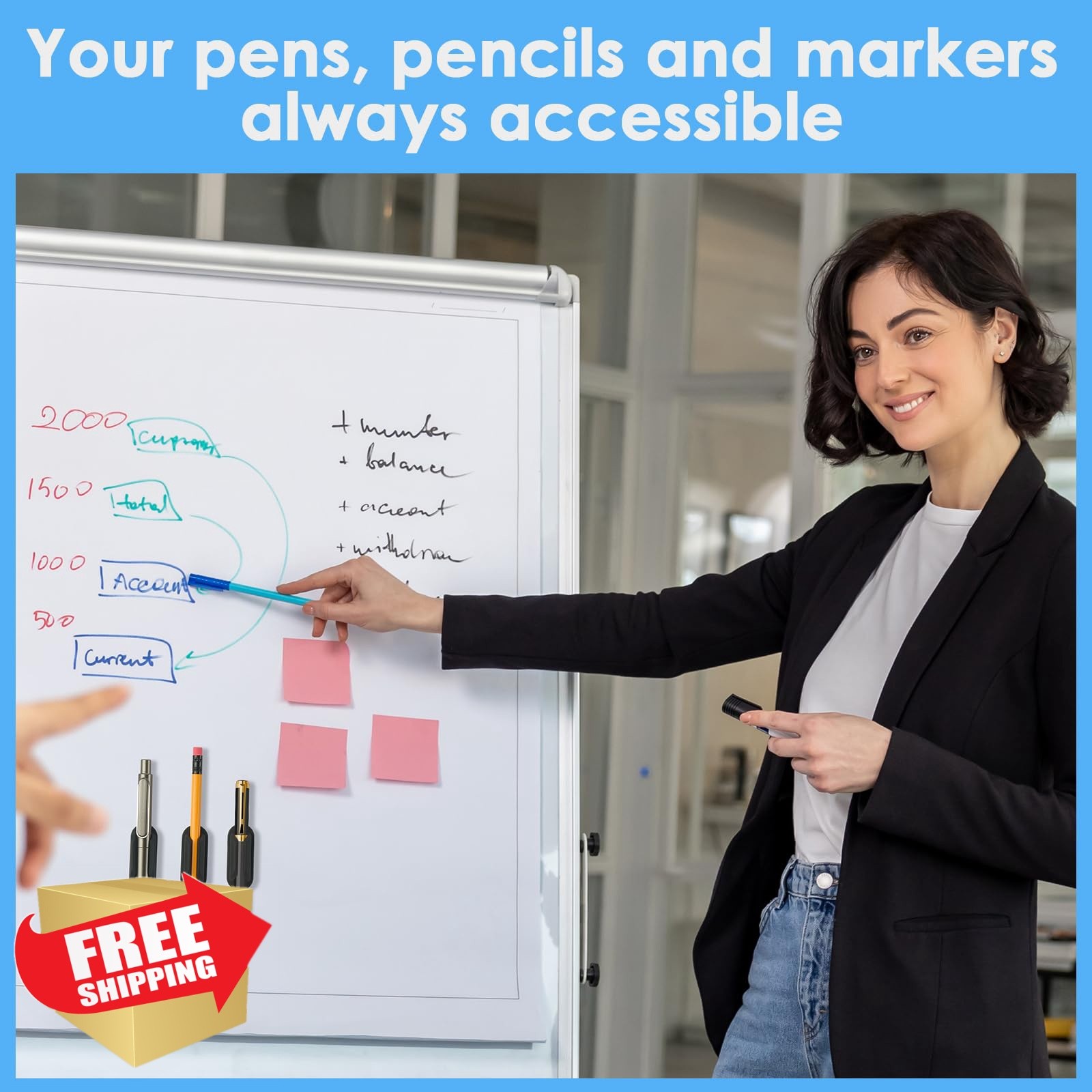 VZZNN Adhesive Pencil Holders Black