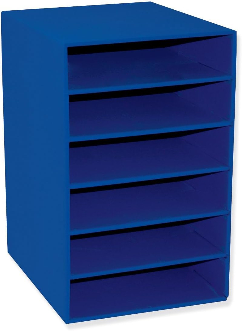 001312 6-Shelf Organizer, 13-1/2-Inch X12-Inch X17-3/4-Inch, Blue