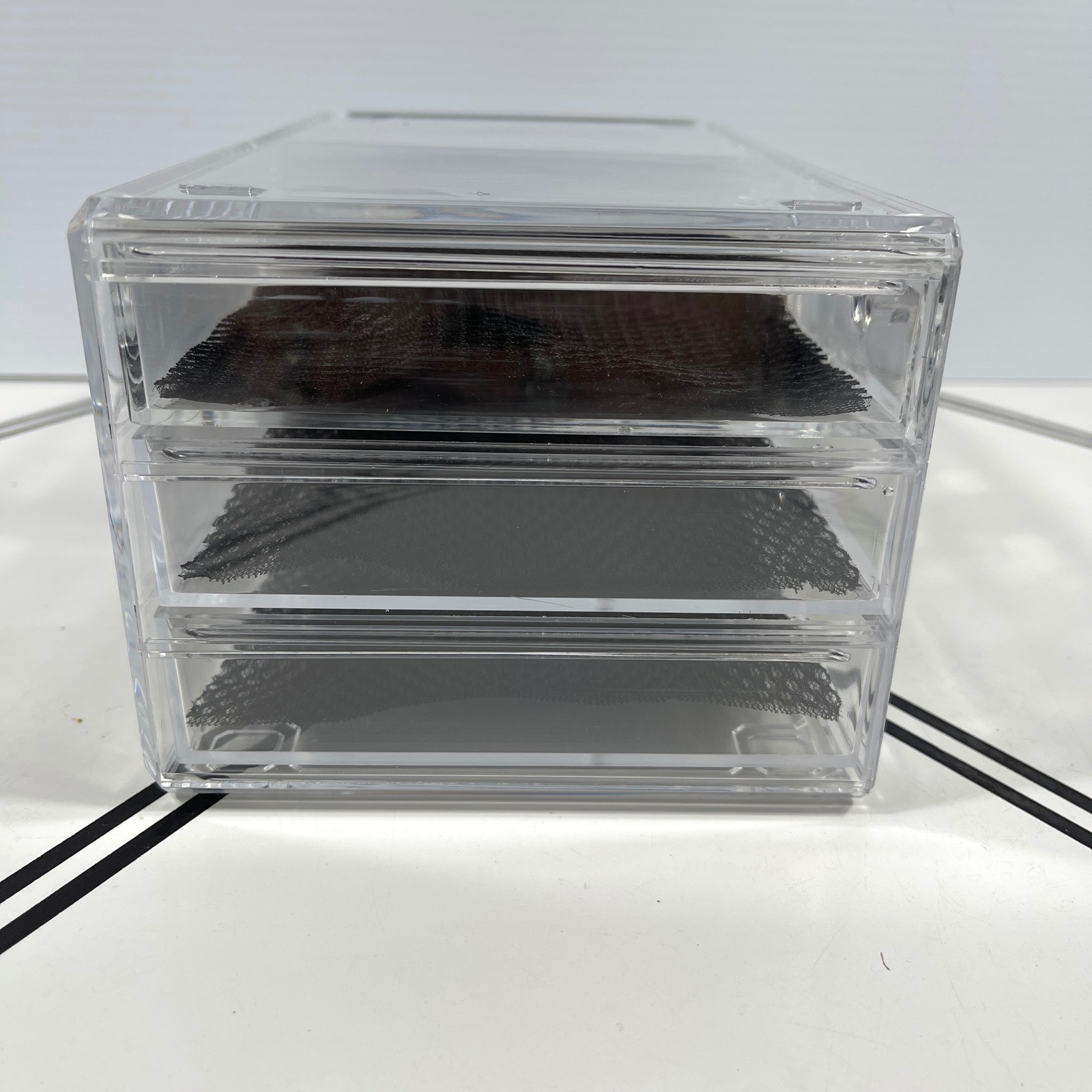 Clear Acrylic Cosmetic Organizer 3 Drawer Makeup Jewelry Display Storage Box