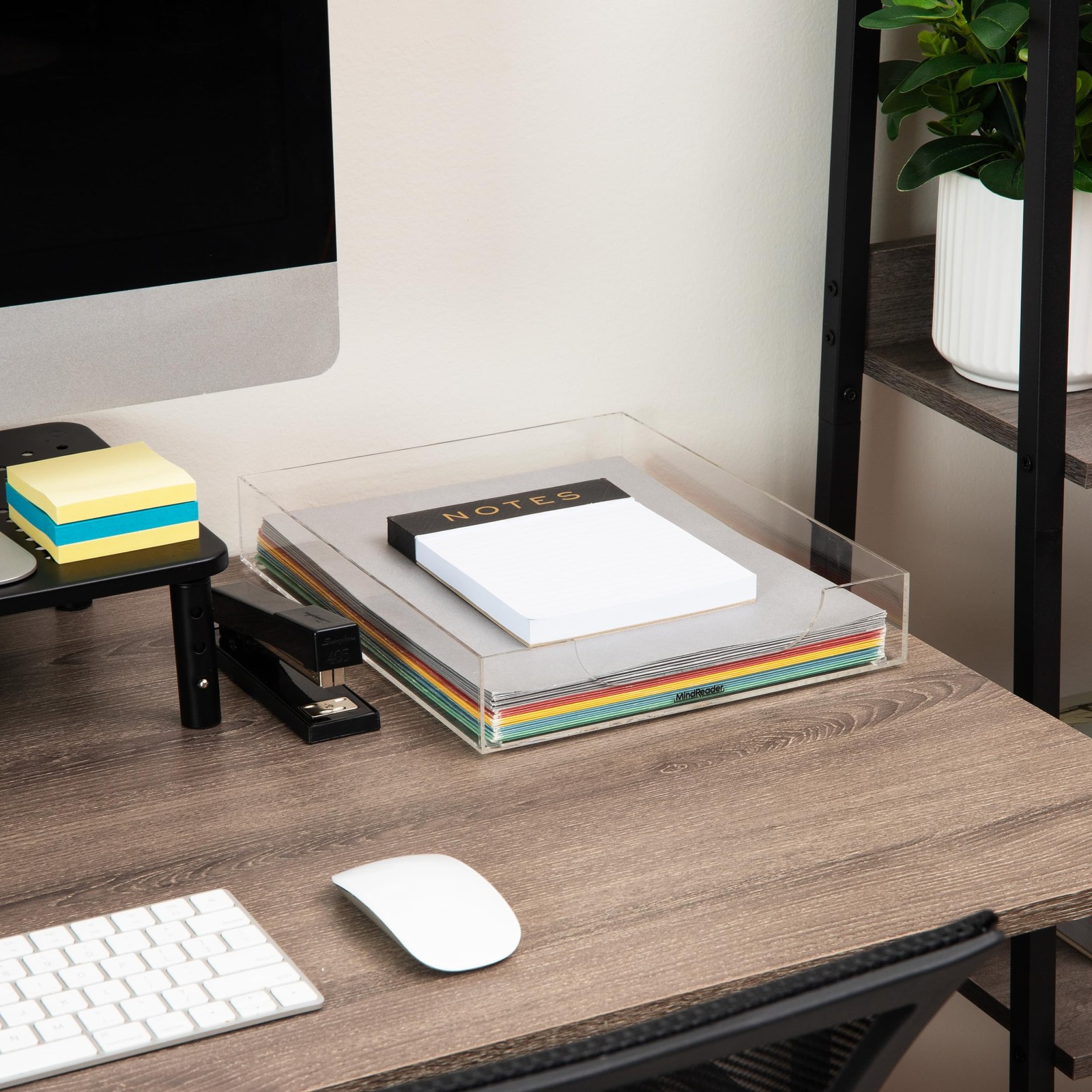 Clear Acrylic Paper Tray Desktop Organizer Modern Office File Storage Holder