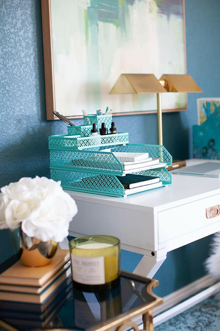 Blu Monaco 6 Piece Interlocking Desk Organizer Set