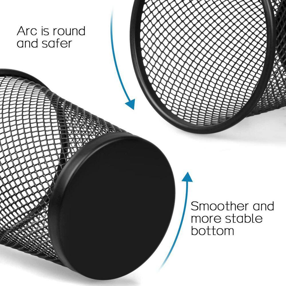 6-Pack round Metal Mesh Pencil Holder with Smooth Edges for Desk Organization, 4