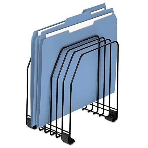 File Sorter 7 Compartment Steel Wire Black Rubber Feet Desk Organizer