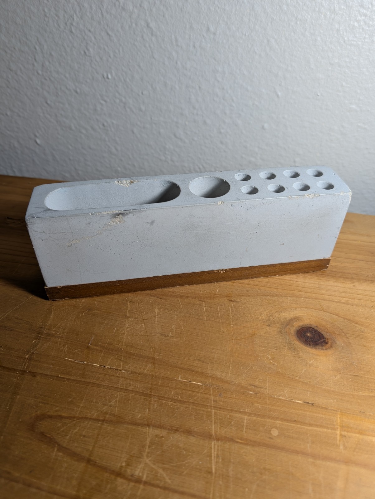 Concrete Pencil Holder / Modern Desk Organizer | Industrial Style Office Decor