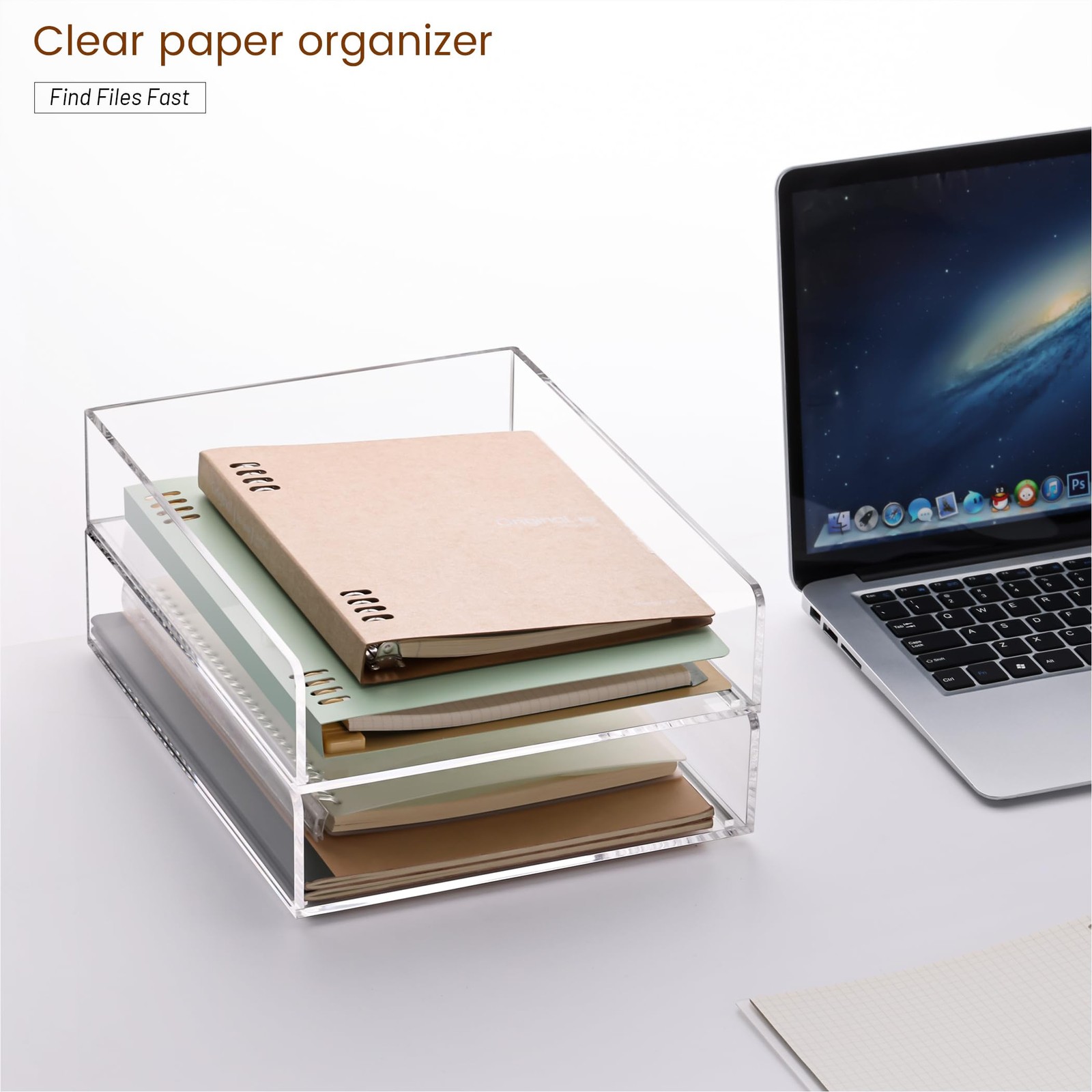 Paper Organizer Letter Tray,Acrylic Desk Organizer,Clear File Organizer for D…
