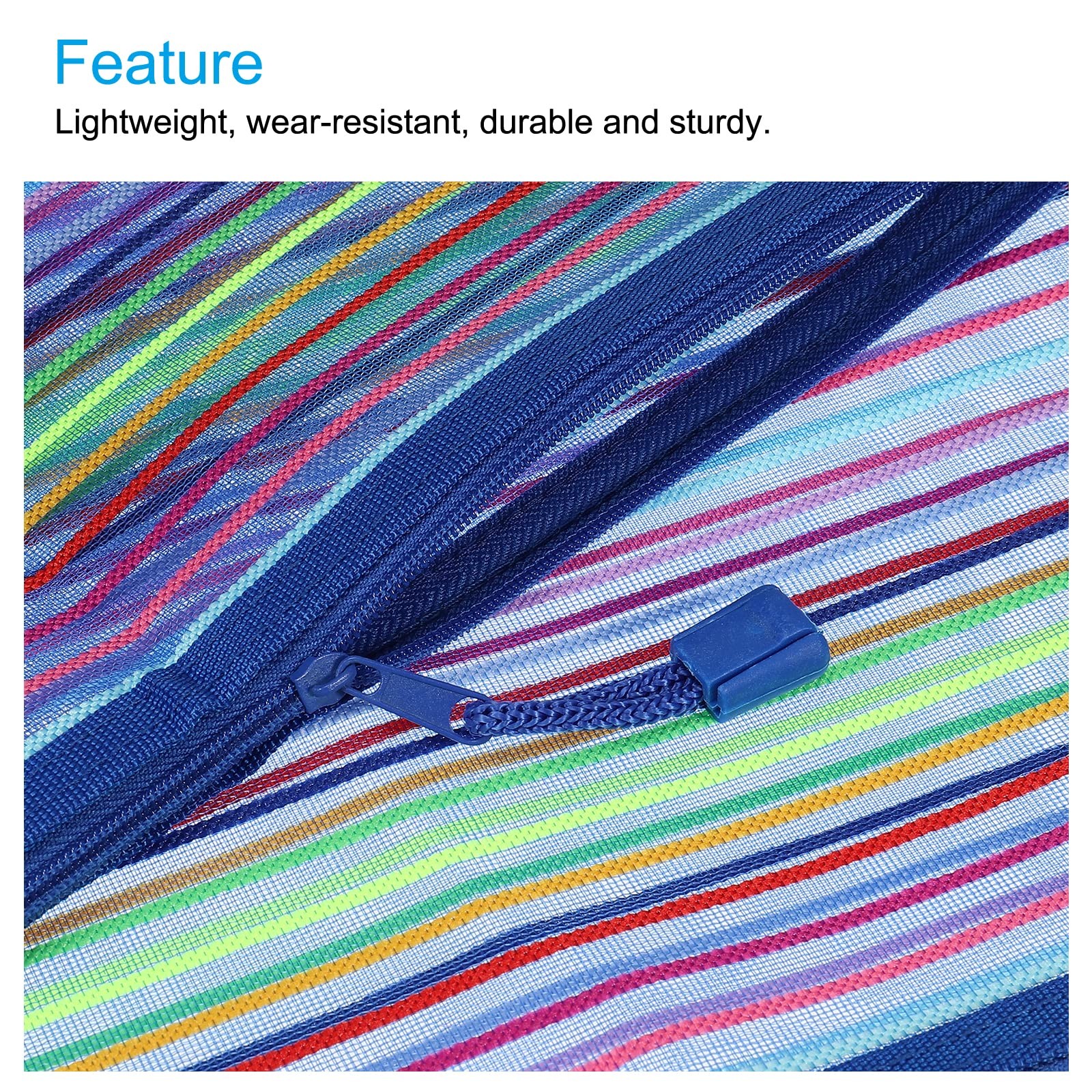 6 Pack Blue A4 Mesh Zipper Pouches, Pencil Case, Document File Bags, Storage