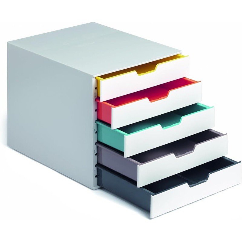 Varicolor 5 Drawer Unit Desktop Organizer Plastic Storage Letter-Size Files New