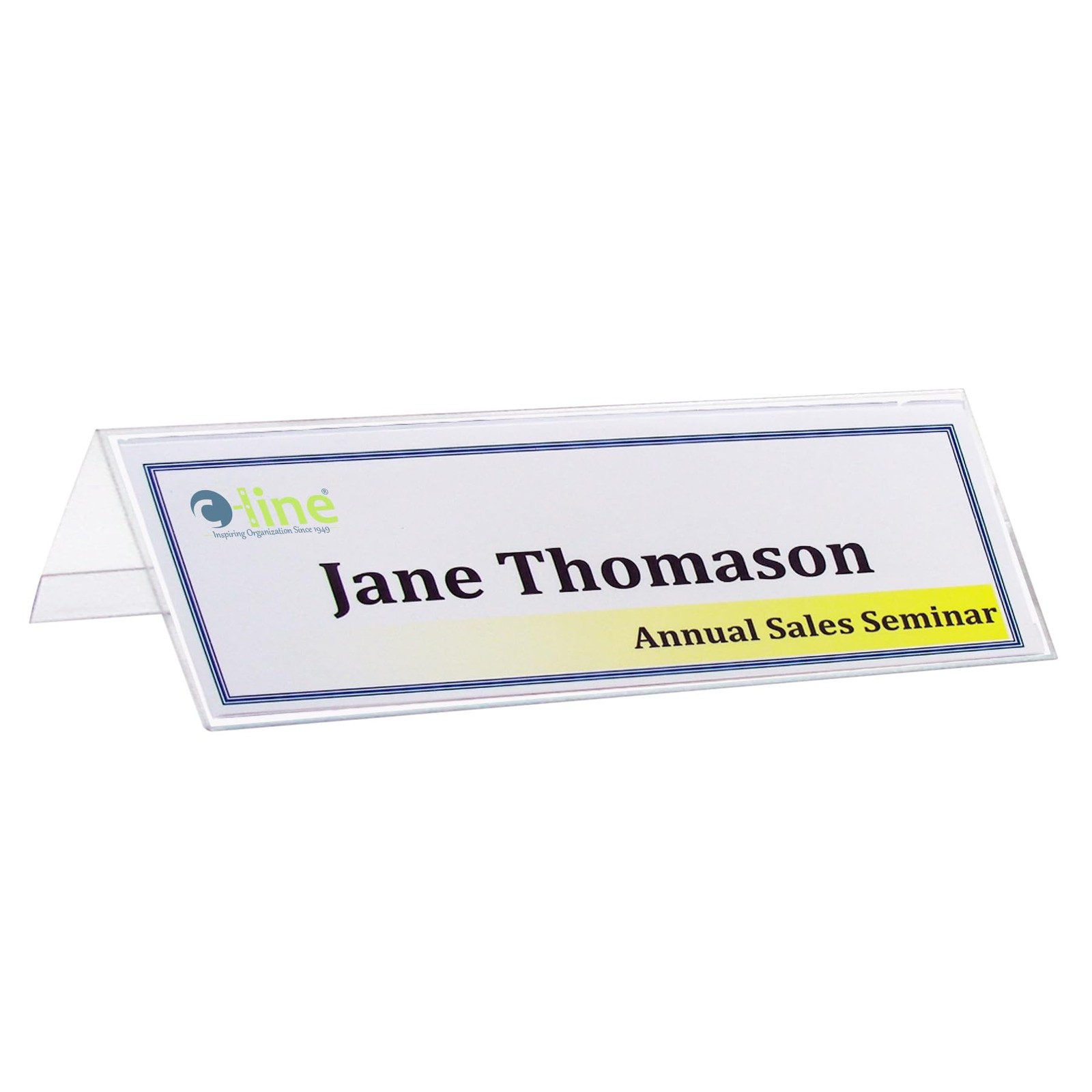 C-Line Plastic Name Tent Holders – Clear, 2.5″x 8.5″, Pack of 25