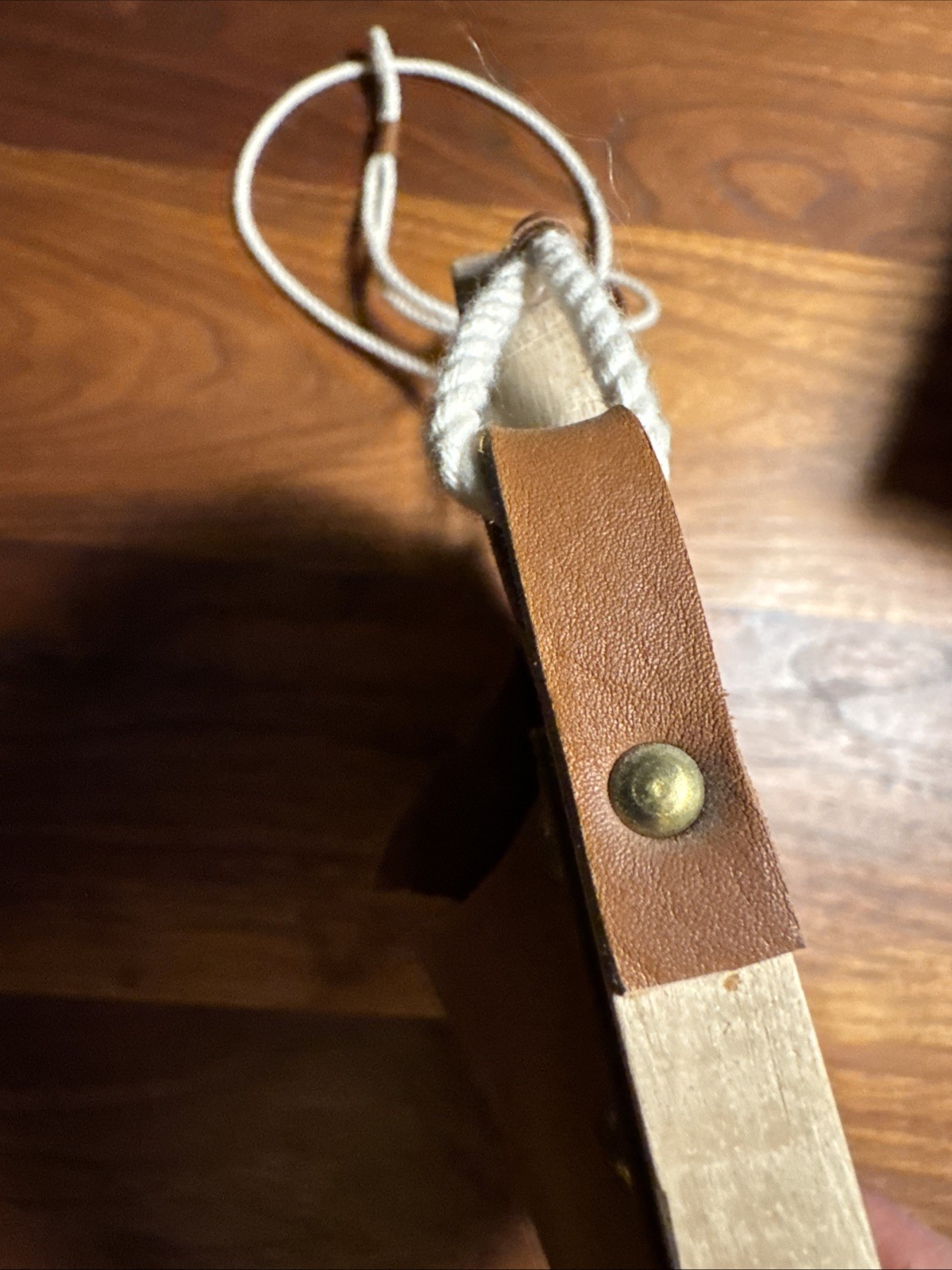 Anthropologie Wall Pocket Organizer Leather Wood Office Discontinued Hanging