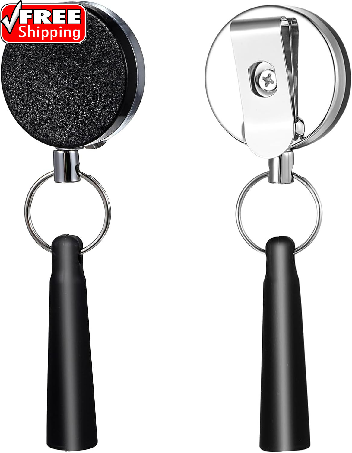2Pcs Retractable Pencil Holder, Heavy Duty Pull Pen Holder, Badge Reel Elastic S