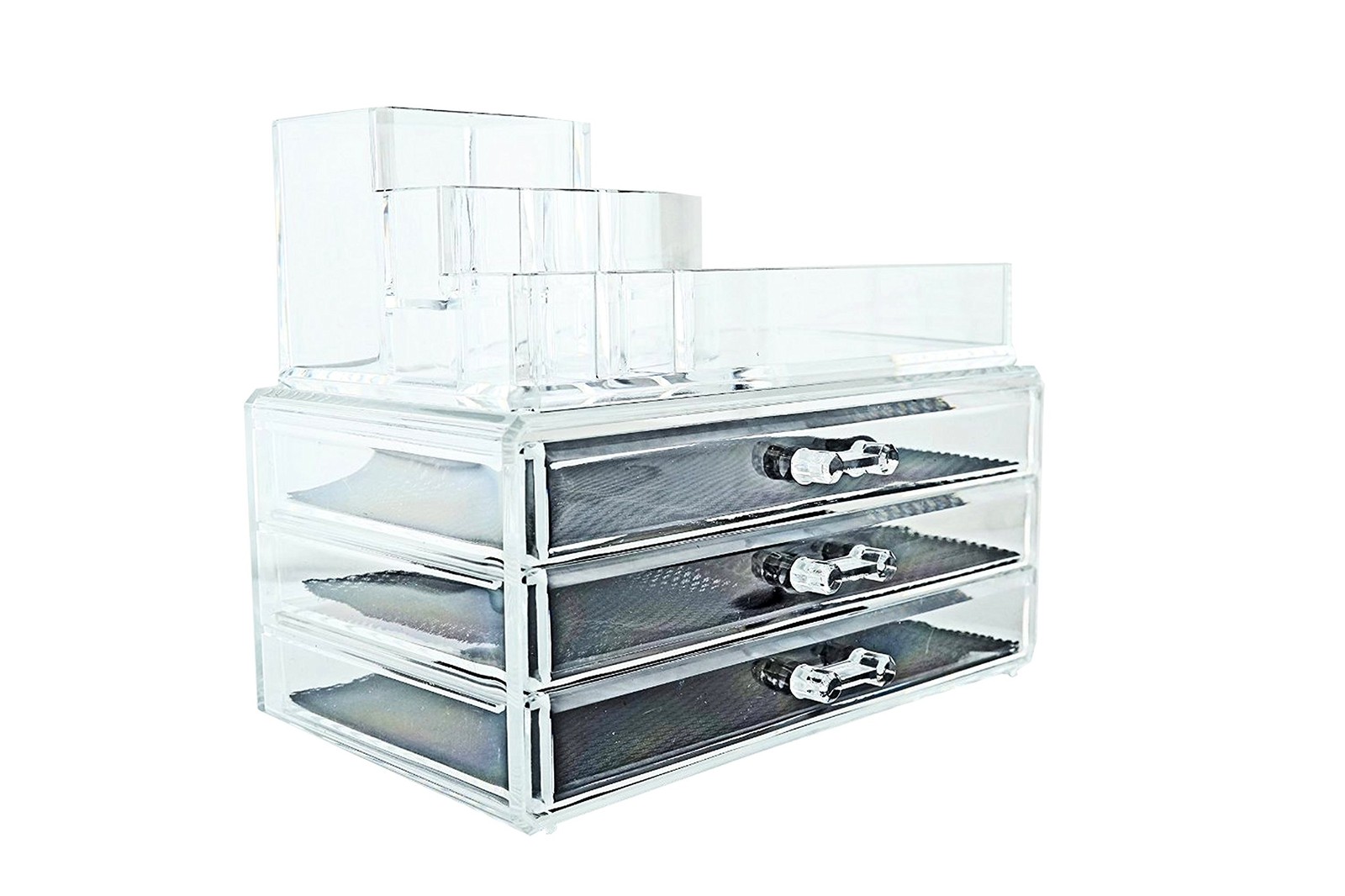 6goodeals Acrylic Cosmetic Make Up Organizer & Jewelry Drawer C, Clear