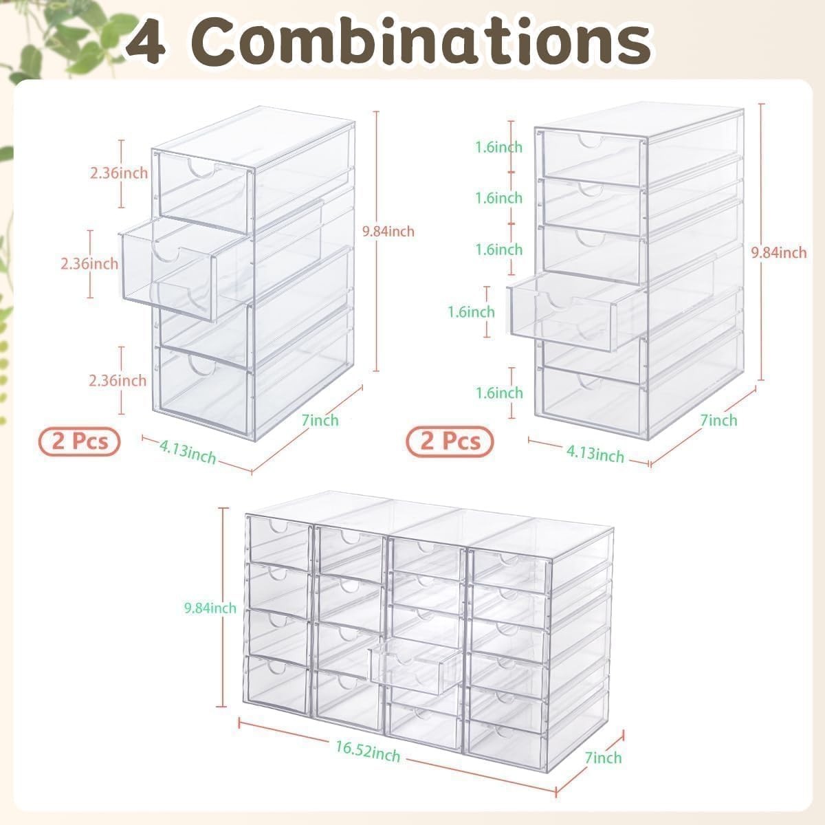 Acrylic Drawer Organizer – 20 Clear Drawers for Desk, Makeup, Office & Craft Sto