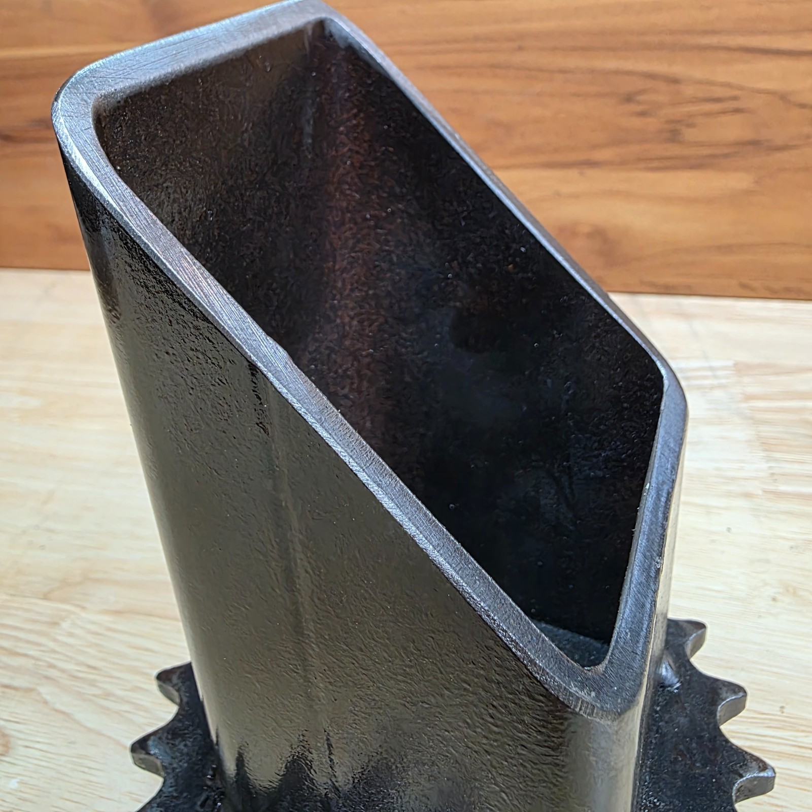 Industrial Steel Desk Organizer | Welded Reclaimed Gear Pen Holder
