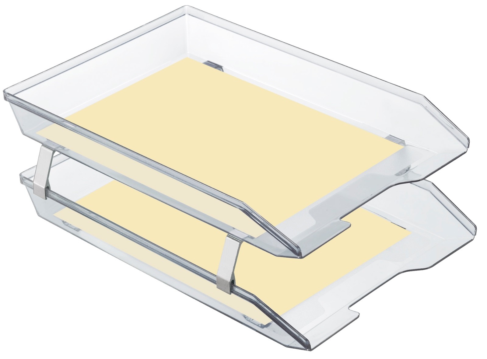 Acrimet Facility 2 Tiers Double Letter Tray Front Loading Design (Crystal Color)