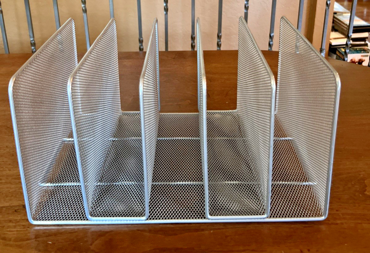 Lot of 2 – 5 Sections Each – Desk File Holder/Rack/Sorter – Mesh Organizer