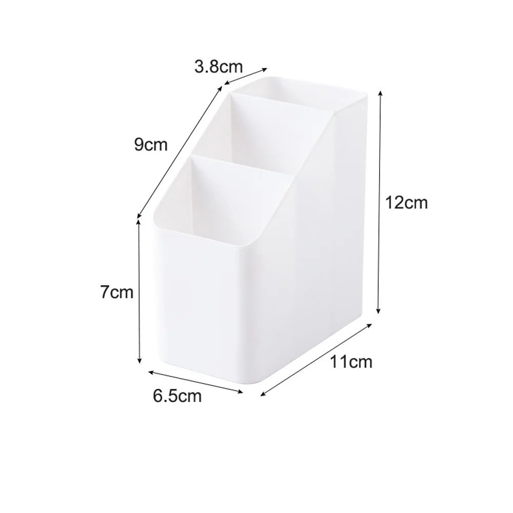 3 Slot Desktop Pen Holder Marker Brush Stationery Storage Box Organizer