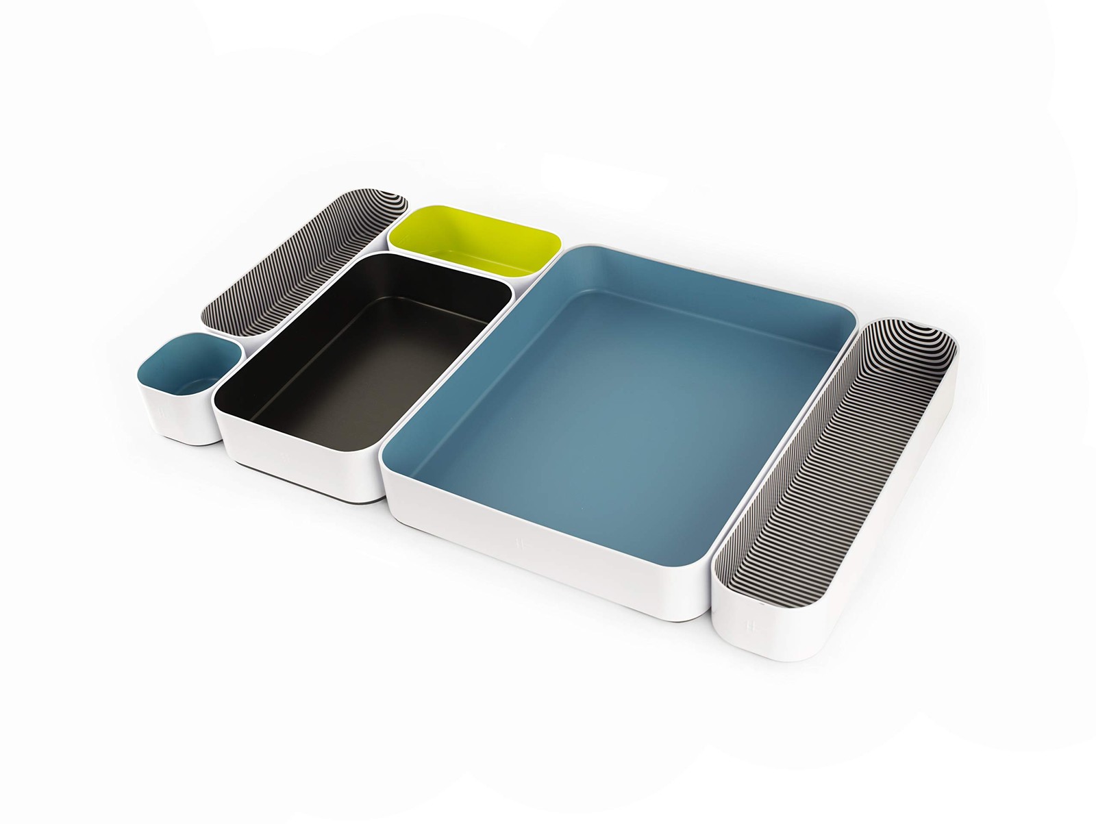 6 Piece Metal Organizer Tray Set for Storing Makeup, Stationery, Utensils, an…