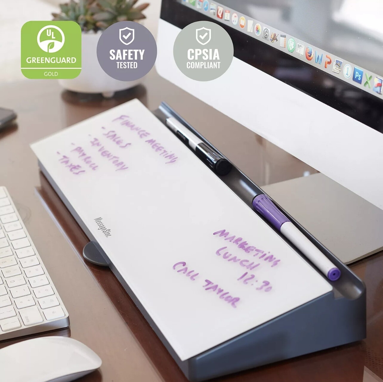 ECR4Kid MessageStor Keyboard Write & Store, Whiteboard Desk Organizer, Wet Erase