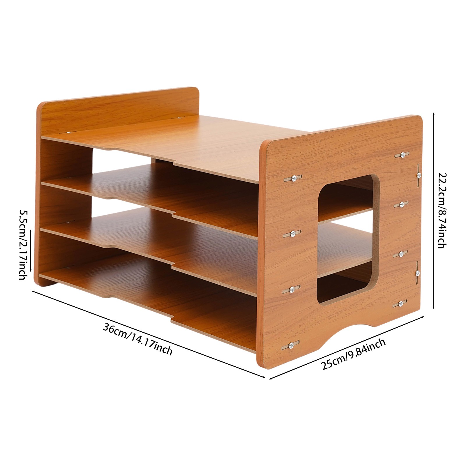 4-Tier Office Desk Organzier, Paper Organizer Mail Sorter, Desktop File Organize