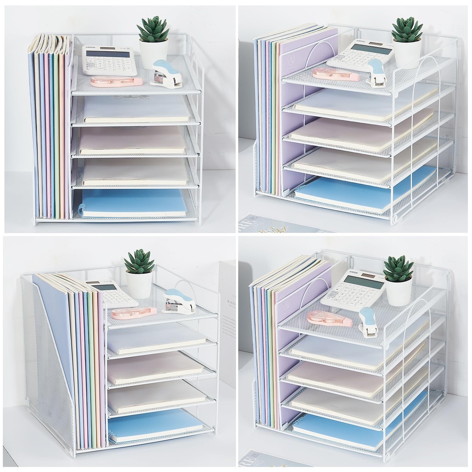 Desk Organizers and Accessories, 5-Tier Paper Letter Tray Organizer with File…