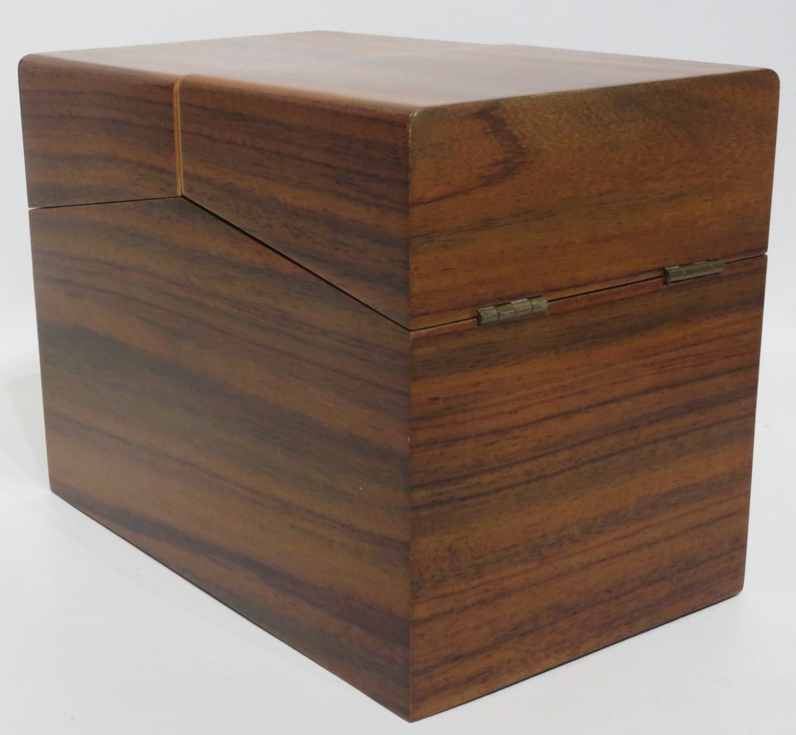 Mahogany Desk Letter Box/Desk Organizer W/Compartments & Hinged Top Froelich