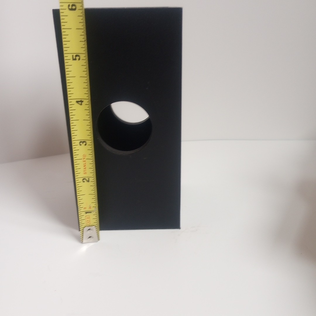 Modern Executive Black Wood Desk Organizer Geometric Minimalist Pen Holder 6″H