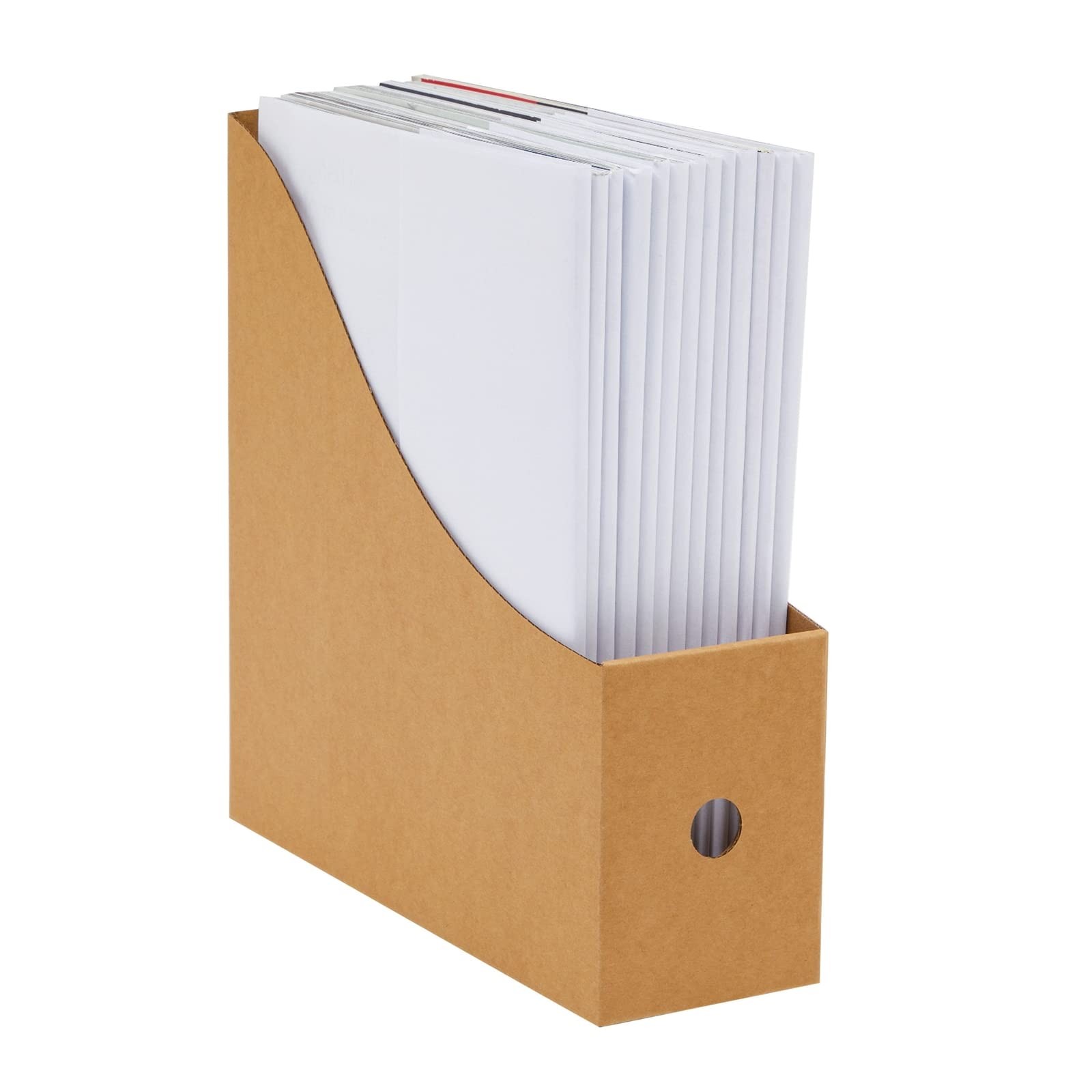 Juvale Corrugated Cardboard Magazine Holder – 3.5 x 10.2 x 10.6 inches, brown
