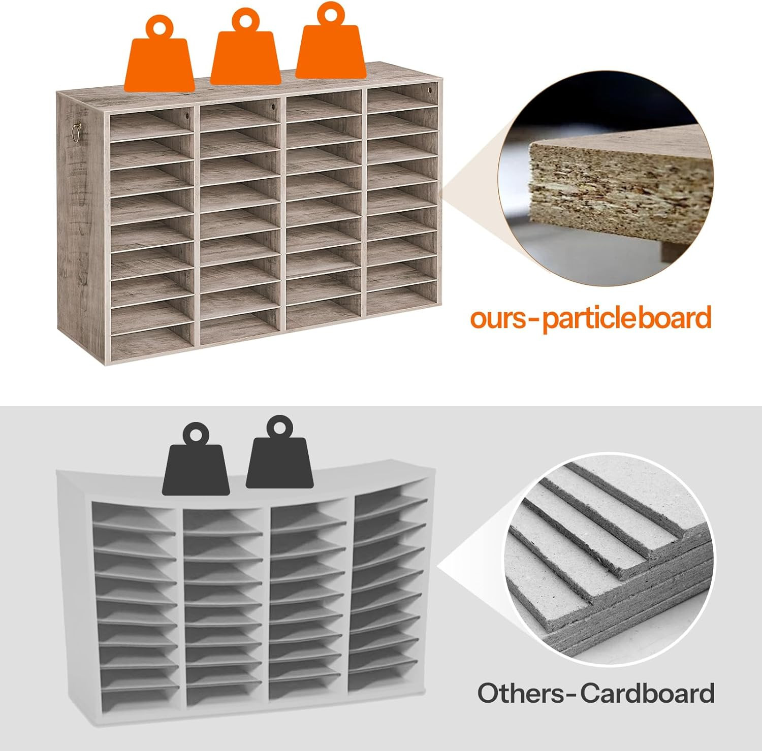 HOOBRO Wooden Literature Organizer, 36-Slot Mail Sorters, Removable Classroom Ma