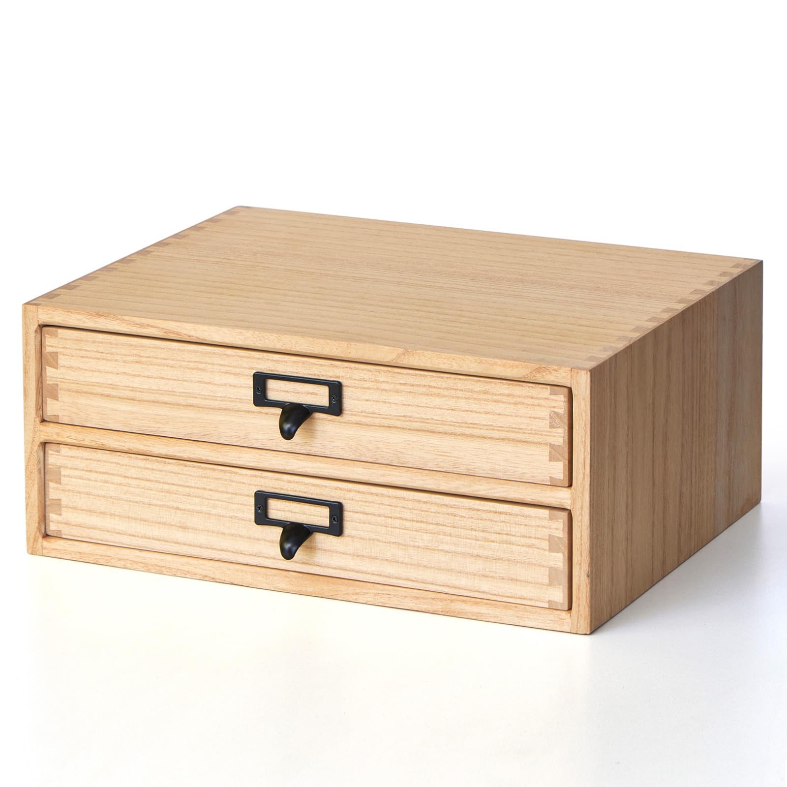 Natural Wood Desktop Storage Cabinet -Shallow Type Drawers – Fax Stand with m…
