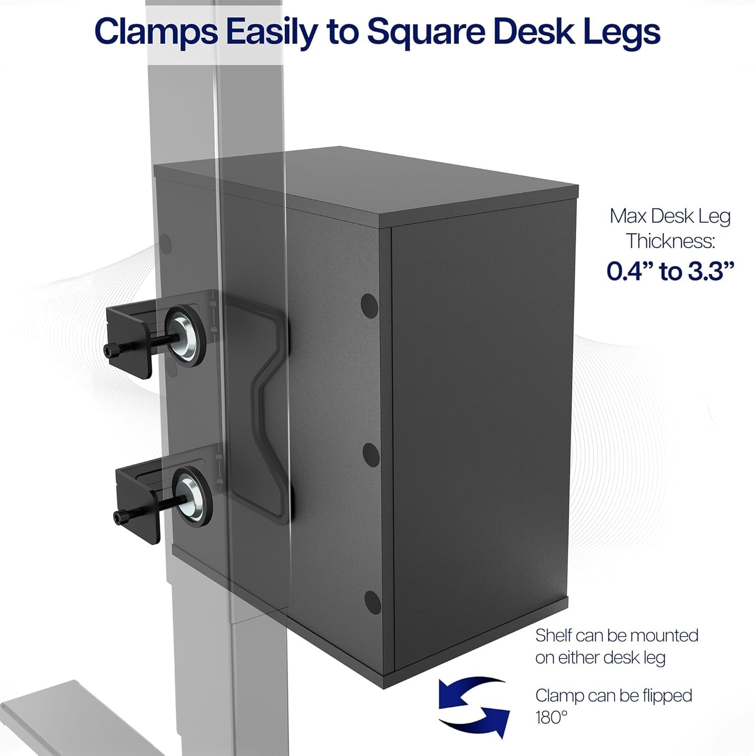 Clamp-on Under Desk Shelving Unit Office Accessory Holder Supplies Gaming