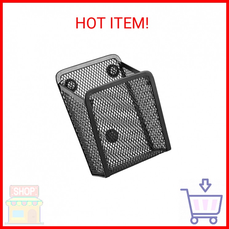 Magnetic Pencil Holder,Mesh Stainless Steel Pen Basket, Metal Writing Utensil St