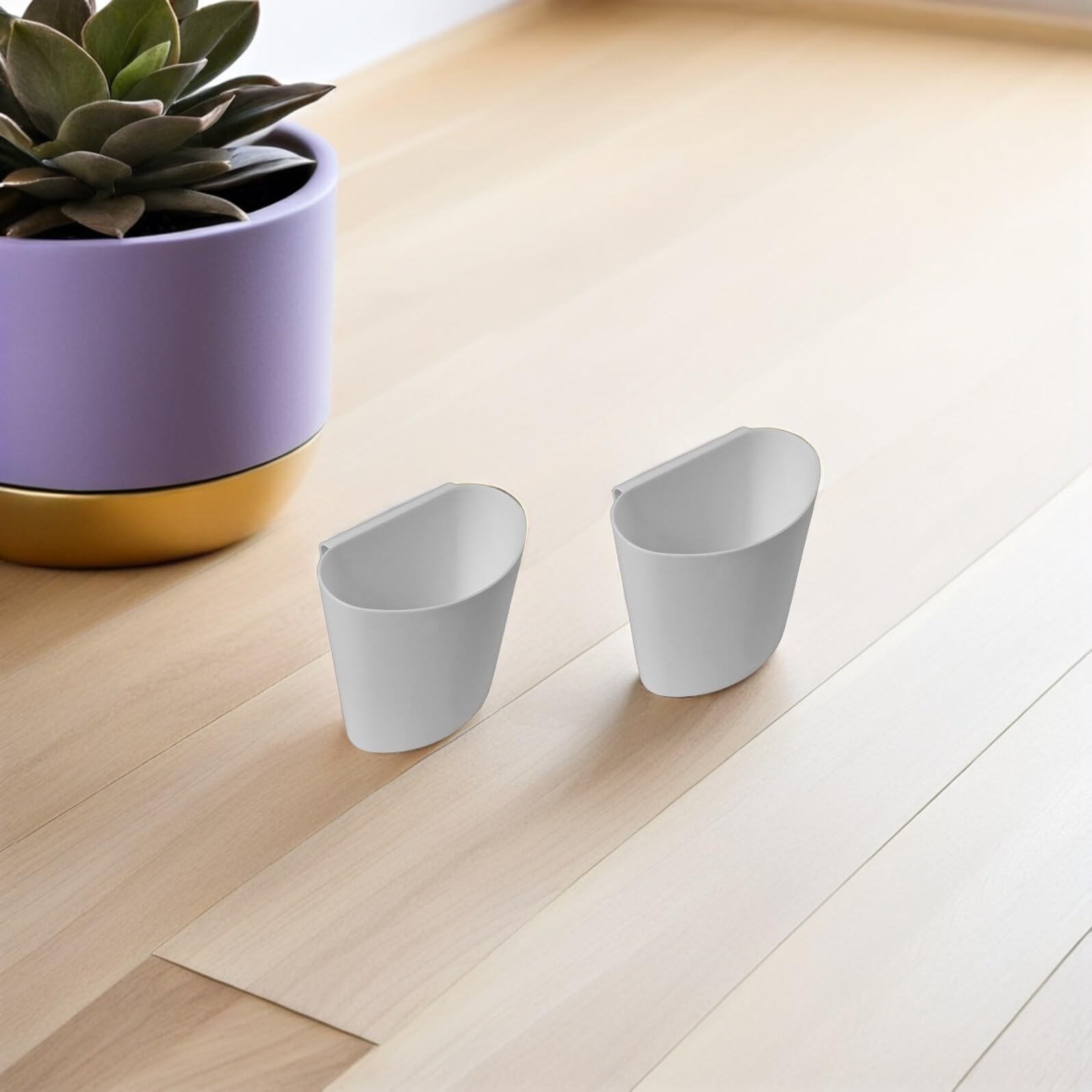 4 PCS White Hanging Cup Holder Utility Rolling Cart Organizer Craft Bucket