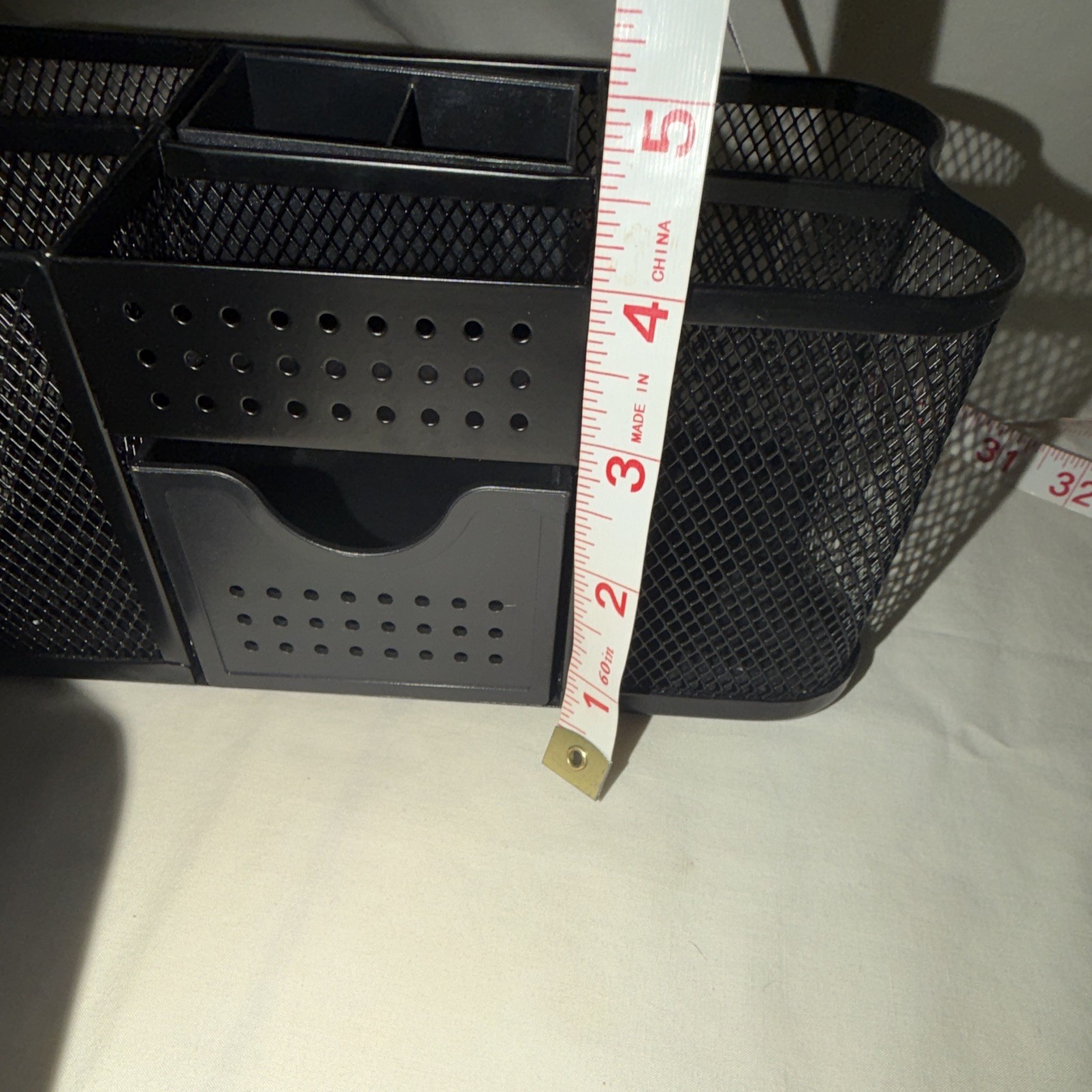 BLACK MESH DESK OFFICE ORGANIZER PEN/PENCIL HOLDER POST IT NOTE AND DRAWER